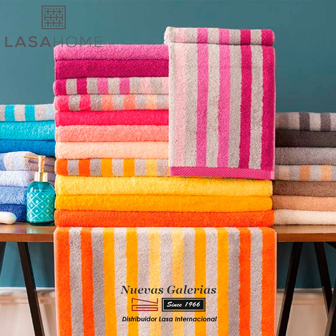 Handtuch Set Orange| Nuevas Stripes Galerias - Pure Baumwolle