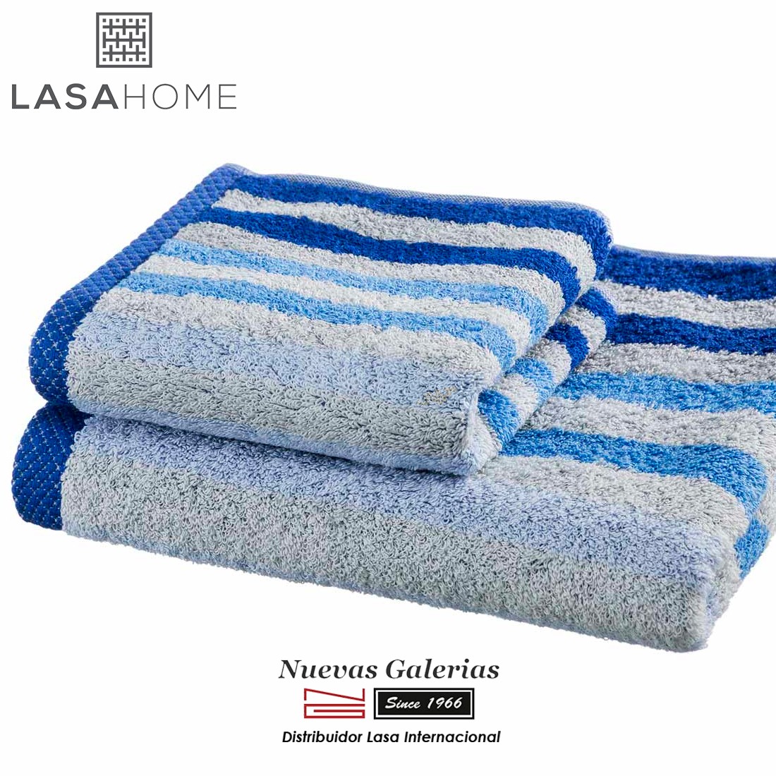 Asciugamani in cotone Blu  Pure Stripes - Nuevas Galerias