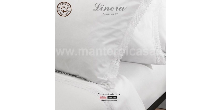 Ensemble de draps Linera de coton 200 fils | Crochet Blanc