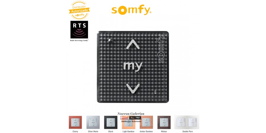 Commande murale Smoove Sensitif RTS Black Shine| Somfy