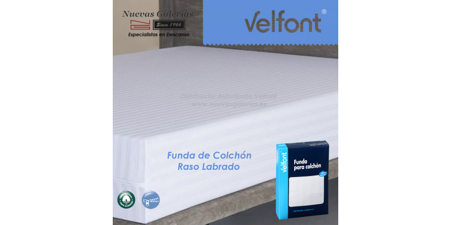 Funda de Colchón Raso labrado Blanco | Velfont