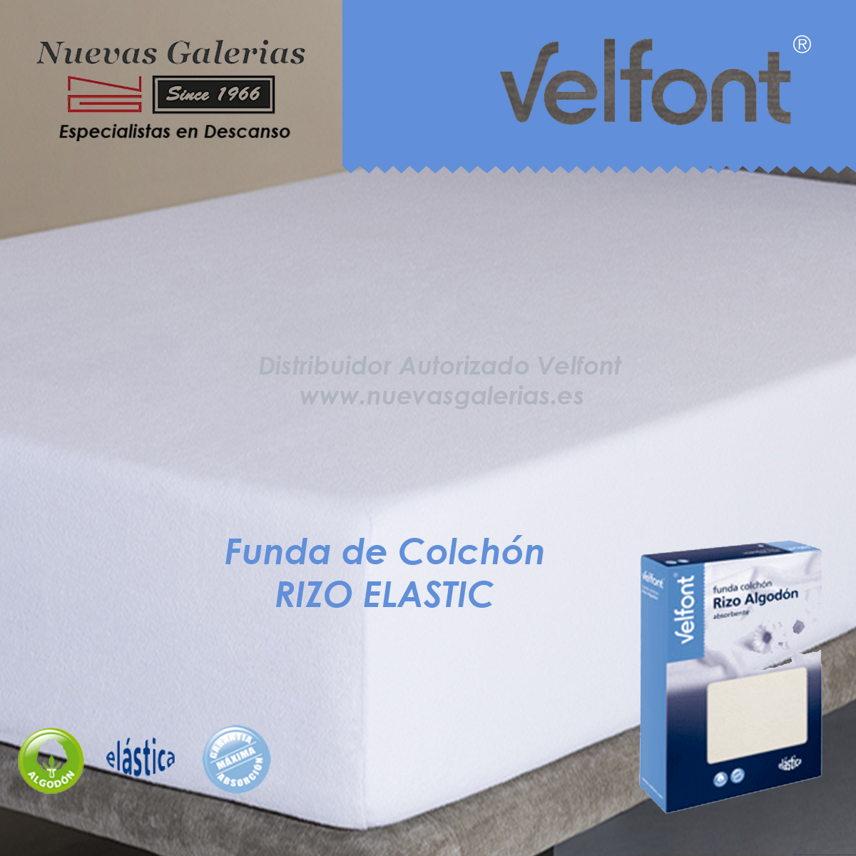 Funda Colchón Velfont Elastic Rizo