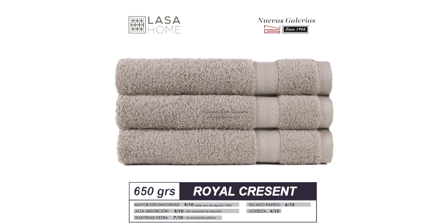 100% Cotton Bath Towel Set 650 gsm Gray stone | Royal Cresent