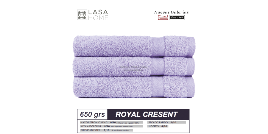 100% Baumwolle Handtuch Set 650 g / m² Lavendelblau | Royal Cresent