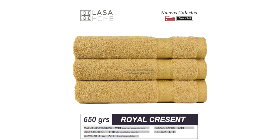 100% Cotton Bath Towel Set 650 gsm Lemon Quartz | Royal Cresent