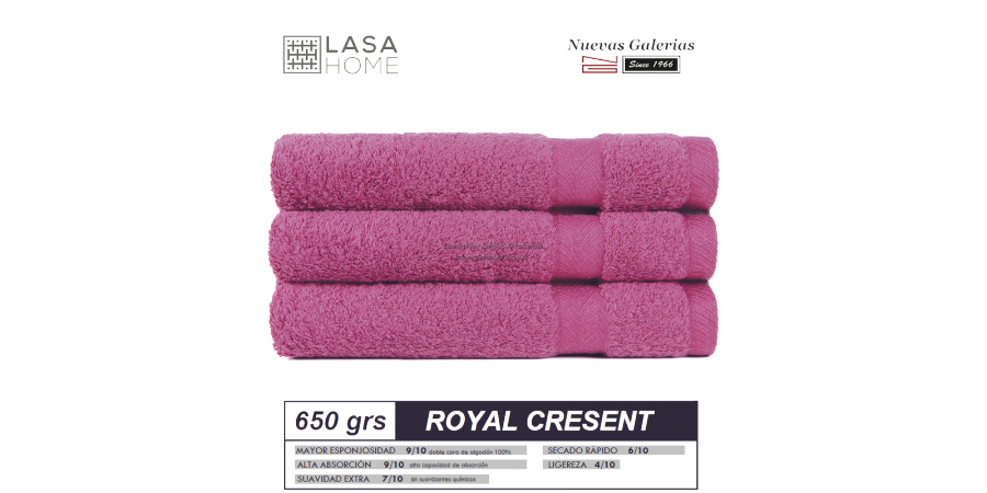 100% Baumwolle Handtuch Set 650 g / m² Roséwein | Royal Cresent