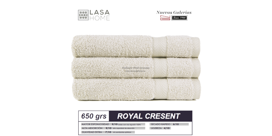 100% Baumwolle Handtuch Set 650 g / m² Graues Beig | Royal Cresent