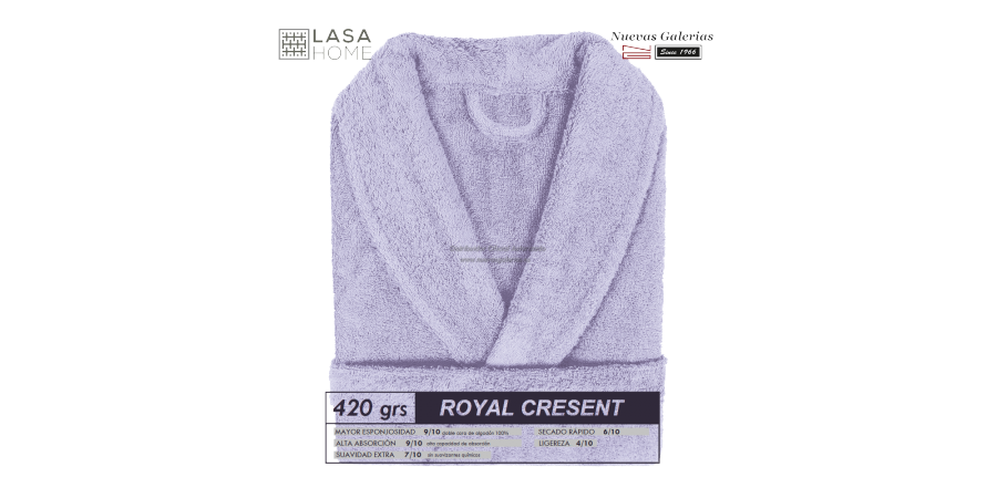 Accappatoio con collo a scialle Blu lavanda | Royal Cresent