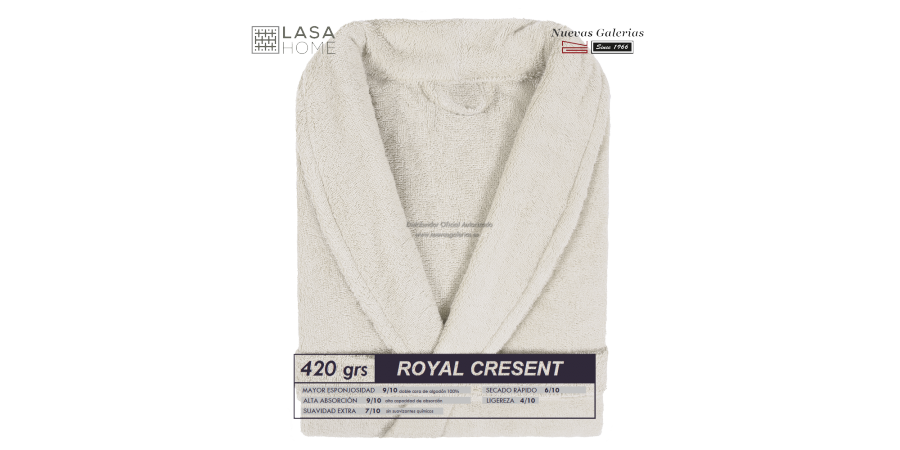 Albornoz cuello Smoking Gris beig | Royal Cresent